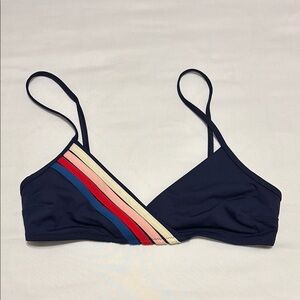 Morgan Lane Joan Bikini Top in Marine Navy + Bag